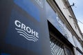 Grohe logo in front of their local store for Belgrade. Grohe is a German manufacturer and retailer of sanitary appliances Royalty Free Stock Photo