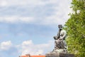 Selective blur on the statue to Vuk Stefanovic Karadzic, made in 1932 by Jovanovic, on Vukov Spomenik park of Belgrade. Royalty Free Stock Photo