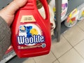 Woolite logo on a laundry detergent bottle for sale in Belgrade. Royalty Free Stock Photo