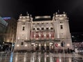 Belgrade Serbia National Theatre bulding by night