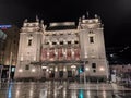 Belgrade Serbia National Theatre bulding by night