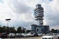 Belgrade, Serbia 09.17.23 Nikola Tesla International Airport in Surcin. New airport buildings. Increase in passenger