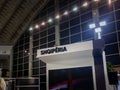 Stand in Belgrade promoting Albania (Shqiperia) as a touristic destination held by the