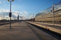 Belgrade, Serbia, 03.17.24: Novi Belgrade railway station is one of the stops of Beovoz and BG VOZ. It is located in