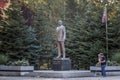 Statue of heydar Aliyev in a park of Belgrade.