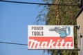 Logo of makita in front of one of their retailer. Royalty Free Stock Photo