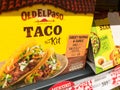 Old El Paso logo on taco kit boxes for sale in Belgrade.