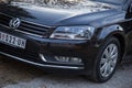 BELGRADE, SERBIA, OCTOBER 14. 2018 : Passat B7 blue motion front side close up of left side lights