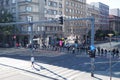 Belgrade, Serbia, 9.9.2023 Pride protest march entry point Slavia Square towards Nemanjina Street. Start of The Pride