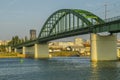 The old railway bridge in Belgrade. Royalty Free Stock Photo