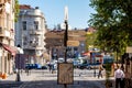 Belgrade, Serbia - September 28, 2019: Directional signs to tourist attractions on Skadarlija street, also known as Skadarska