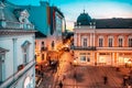 Belgrade, Serbia - September 25, 2019: Elevated view on Knez Mihailova Street at night Royalty Free Stock Photo