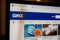 BELGRADE, SERBIA - SEPTEMBER 18, 2023: GMX logo on their homepage on a screen. GMX is an email service and electronic mail agent