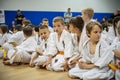 Kids and Children Martial Arts Sport Demonstration. Kyokushin Belgrade Trophy Royalty Free Stock Photo