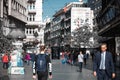 Belgrade, Serbia - September 26, 2019: Pedestrians walking along Knez Mihailova street in Belgrade