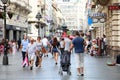 People walking at the most famous street Knez Mihailova Royalty Free Stock Photo