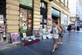 People walking at the most famous street Knez Mihailova Royalty Free Stock Photo