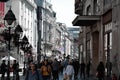 Belgrade, Serbia - September 26, 2019: Tourists strolling on the famous Knez Mihailova Street Royalty Free Stock Photo