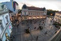 Belgrade, Serbia - September 13, 2019: Town square at Knez Mihailova street Royalty Free Stock Photo