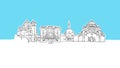 Belgrade Skyline Panorama Vector Sketch Royalty Free Stock Photo