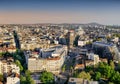 Belgrade, Slavia Square, Vracar, Avala Mountain aerial afternoon view Royalty Free Stock Photo