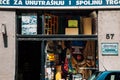 Belgrade street, vintage style shop in Belgrade, Serbia