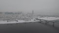 Belgrade on water-snow morning 