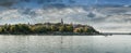 Belgrade, Zemun, Danube river with Pupin Bridge