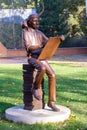 Belgum, Statue of HergÃÂ© the author of Tintin in the garden of the HergÃÂ© Museum in Louvain-la-Neuve
