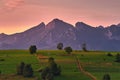 Belianske Tatry at dawn Royalty Free Stock Photo