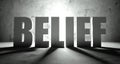 Belief word with shadow, background Royalty Free Stock Photo