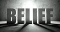 Belief word with shadow, background