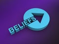 beliefs word on purple Royalty Free Stock Photo