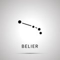 Belier constellation simple black icon