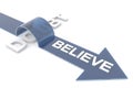 Believe overcoming doubt Royalty Free Stock Photo