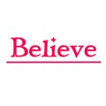 Believe text letters white background