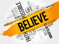 Believe word cloud Royalty Free Stock Photo