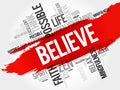 Believe word cloud collage Royalty Free Stock Photo