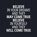 Believe in your dreams and they may come true, believe in yourself and they will come true - Motivational and inspirational quotes