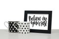 Believe in yourself. Handwritten text, inspirational quote. Mode Royalty Free Stock Photo