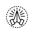Black line icon for Believed, faith and pray Royalty Free Stock Photo