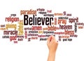 Believer word cloud and hand writing concept Royalty Free Stock Photo