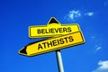 Believers or atheists Royalty Free Stock Photo