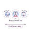 Believers internal crisis concept icon