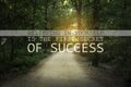 Believing In Yourself Is The First Secret Of Success. Inspirational quote saying that self confidence will bring you thriving Royalty Free Stock Photo