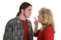Beligerant Teen Faces Mom Royalty Free Stock Photo
