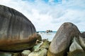 Belitung beach landscape, Tanjung Tinggi beach in Indonesia Royalty Free Stock Photo