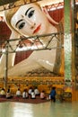 Belivers praying at the pagoda Chaukhtatgy of Yangon