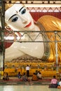 Belivers praying at the pagoda Chaukhtatgy of Yangon