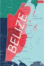 Belize country detailed editable map